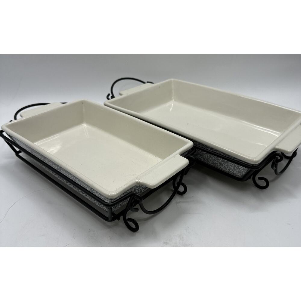 SCM Serving Dish Rectangle With Stands 11x7” And 13x9”
